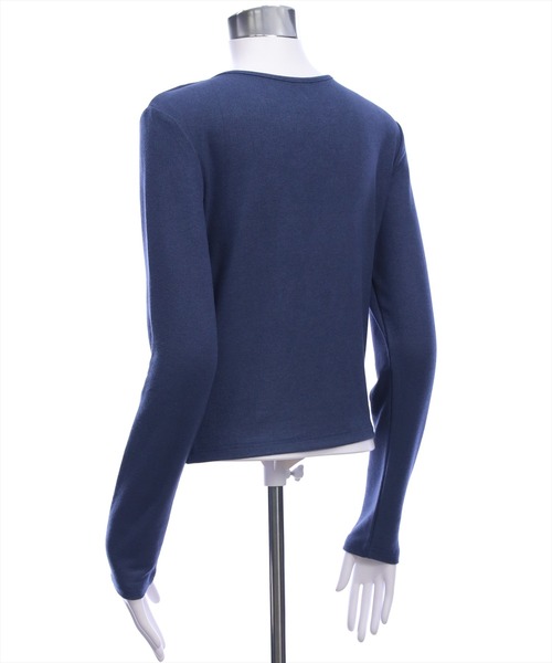 clear（クリア）の「レースレイヤード風カーディガン［韓国ファッション カジュアル］≪AW新作≫（Tシャツ/カットソー・レディース・グレー/ネイビー/ブラック・F）」の12枚目の写真