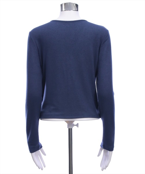 clear（クリア）の「レースレイヤード風カーディガン［韓国ファッション カジュアル］≪AW新作≫（Tシャツ/カットソー・レディース・グレー/ネイビー/ブラック・F）」の13枚目の写真