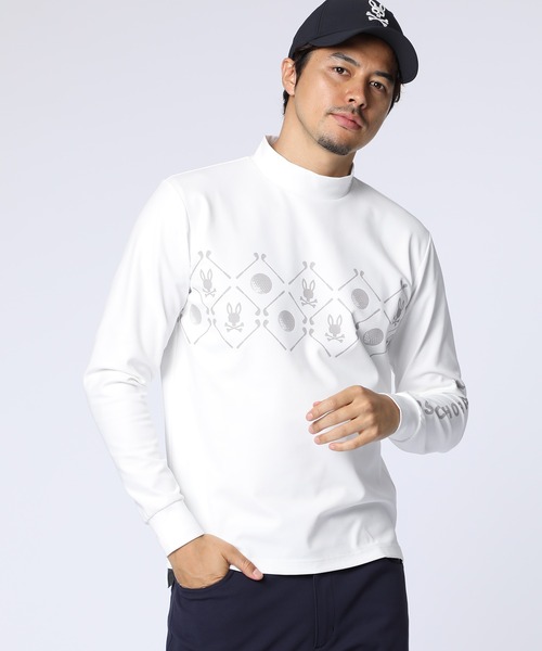 [GOLF]ゴルフモチーフロゴ モックネックＴシャツ
