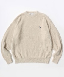   Jeansロゴセーター Mサイズ ベージュ MAISON DE THERESE ニット セーター オーバーサイズミックス