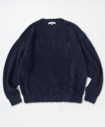 U.S. POLO ASSN./ユーエスポロアッスン オーバーサイズ シャギーニット ロゴ ワンポイント刺繍 クルーネック セーター/レディース メンズ