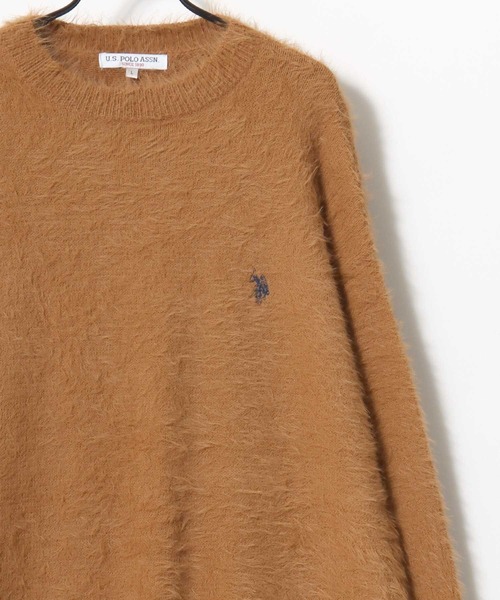 U.S. POLO ASSN.(ユーエスポロアッスン)の「U.S. POLO ASSN./ユーエスポロアッスン オーバーサイズ シャギーニット ロゴ ワンポイント刺繍 クルーネック セーター/レディース メンズ(ニット/セーター・メンズ・ブルー/ベージュ/ネイビー/ブラック/オレンジ・M/L/LL)」の22枚目の写真