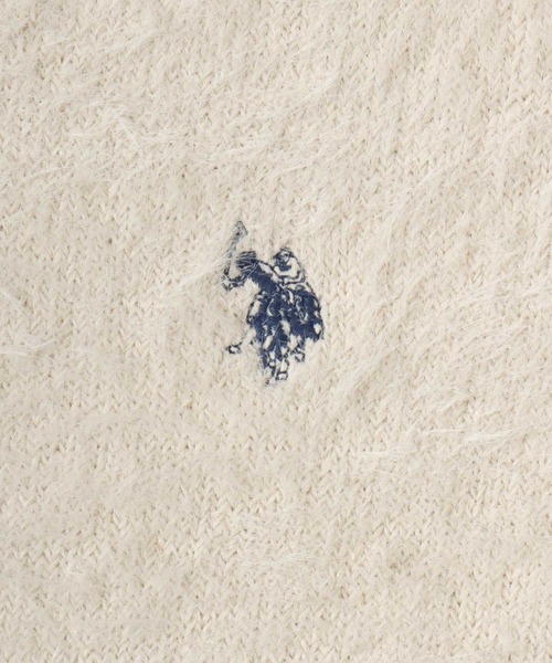 U.S. POLO ASSN.(ユーエスポロアッスン)の「U.S. POLO ASSN./ユーエスポロアッスン オーバーサイズ シャギーニット ロゴ ワンポイント刺繍 クルーネック セーター/レディース メンズ(ニット/セーター・メンズ・ブルー/ベージュ/ネイビー/ブラック/オレンジ・M/L/LL)」の9枚目の写真