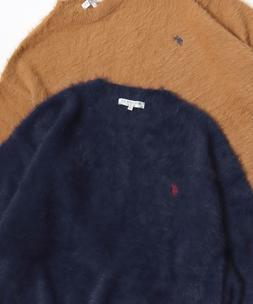 U.S. POLO ASSN.(ユーエスポロアッスン)の「U.S. POLO ASSN./ユーエスポロアッスン オーバーサイズ シャギーニット ロゴ ワンポイント刺繍 クルーネック セーター/レディース メンズ(ニット/セーター・メンズ・ブルー/ベージュ/ネイビー/ブラック/オレンジ・M/L/LL)」の15枚目の写真
