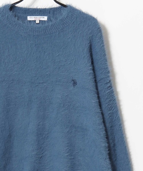U.S. POLO ASSN.(ユーエスポロアッスン)の「U.S. POLO ASSN./ユーエスポロアッスン オーバーサイズ シャギーニット ロゴ ワンポイント刺繍 クルーネック セーター/レディース メンズ(ニット/セーター・メンズ・ブルー/ベージュ/ネイビー/ブラック/オレンジ・M/L/LL)」の21枚目の写真