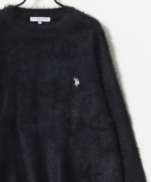U.S. POLO ASSN.(ユーエスポロアッスン)の「U.S. POLO ASSN./ユーエスポロアッスン オーバーサイズ シャギーニット ロゴ ワンポイント刺繍 クルーネック セーター/レディース メンズ(ニット/セーター・メンズ・ブルー/ベージュ/ネイビー/ブラック/オレンジ・M/L/LL)」の18枚目の写真