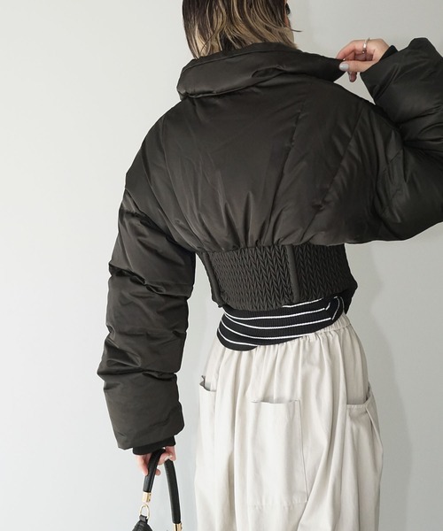 chuclla（チュクラ）の「コルセットヘム パッファーダウンジャケット chw25a064（ダウンジャケット/コート・レディース・ホワイト/ブラック・FREE）」の4枚目の写真
