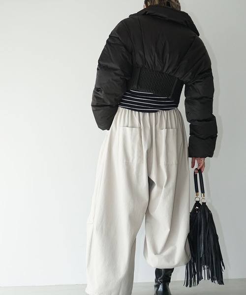 chuclla（チュクラ）の「コルセットヘム パッファーダウンジャケット chw25a064（ダウンジャケット/コート・レディース・ホワイト/ブラック・FREE）」の6枚目の写真