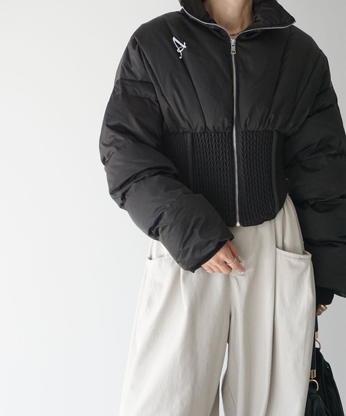 chuclla（チュクラ）の「コルセットヘム パッファーダウンジャケット chw25a064（ダウンジャケット/コート・レディース・ホワイト/ブラック・FREE）」の7枚目の写真