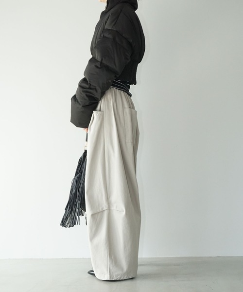 chuclla（チュクラ）の「コルセットヘム パッファーダウンジャケット chw25a064（ダウンジャケット/コート・レディース・ホワイト/ブラック・FREE）」の8枚目の写真