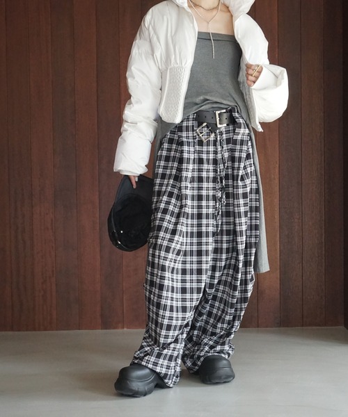 chuclla（チュクラ）の「コルセットヘム パッファーダウンジャケット chw25a064（ダウンジャケット/コート・レディース・ホワイト/ブラック・FREE）」の13枚目の写真