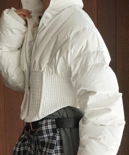 chuclla（チュクラ）の「コルセットヘム パッファーダウンジャケット chw25a064（ダウンジャケット/コート・レディース・ホワイト/ブラック・FREE）」の19枚目の写真