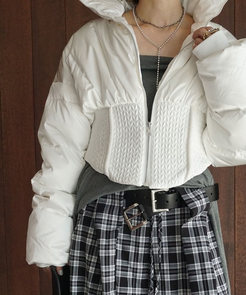 chuclla（チュクラ）の「コルセットヘム パッファーダウンジャケット chw25a064（ダウンジャケット/コート・レディース・ホワイト/ブラック・FREE）」の20枚目の写真
