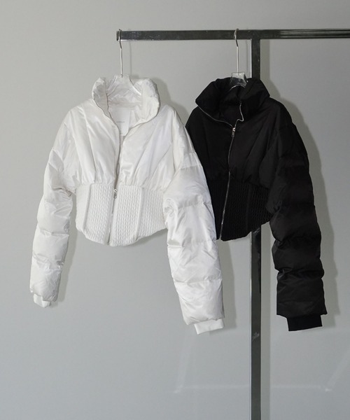 chuclla（チュクラ）の「コルセットヘム パッファーダウンジャケット chw25a064（ダウンジャケット/コート・レディース・ホワイト/ブラック・FREE）」の21枚目の写真