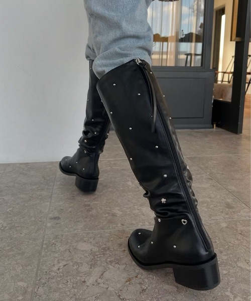 セール】plenty random studs long boots（ブーツ）｜WILLFULLY