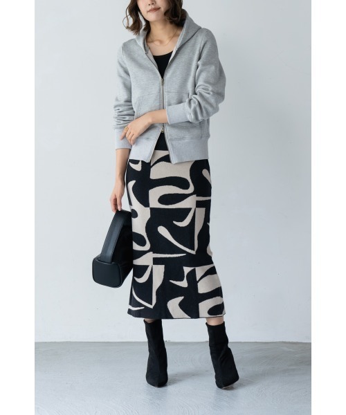M.deux(エムドゥ)の「●《セットアップ対応》裏起毛パーカー●/ジップパーカー(パーカー・レディース・グレー/ブラック・MEDIUM)」の9枚目の写真