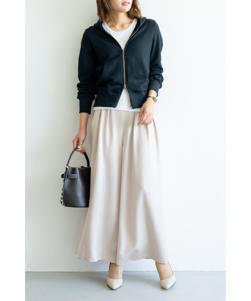 M.deux(エムドゥ)の「●《セットアップ対応》裏起毛パーカー●/ジップパーカー(パーカー・レディース・グレー/ブラック・MEDIUM)」の5枚目の写真