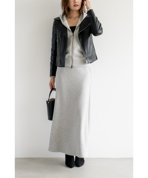 M.deux(エムドゥ)の「●《セットアップ対応》裏起毛パーカー●/ジップパーカー(パーカー・レディース・グレー/ブラック・MEDIUM)」の3枚目の写真