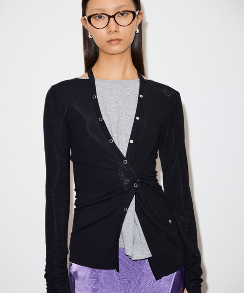 THINGS THAT MATTER(シングス ザット マター)の「MANY WAY LAYERED TOPS / メニーウェイレイヤードトップス(Tシャツ/カットソー・レディース・ブラック/レッド/ボルドー/ネイビー・FREE)」の1枚目の写真