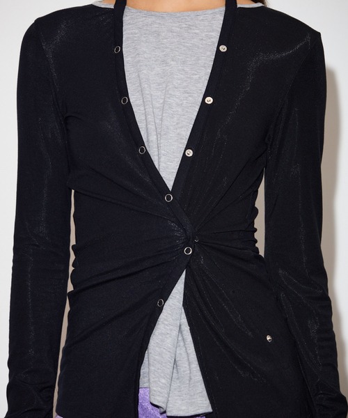 THINGS THAT MATTER(シングス ザット マター)の「MANY WAY LAYERED TOPS / メニーウェイレイヤードトップス(Tシャツ/カットソー・レディース・ブラック/レッド/ボルドー/ネイビー・FREE)」の5枚目の写真