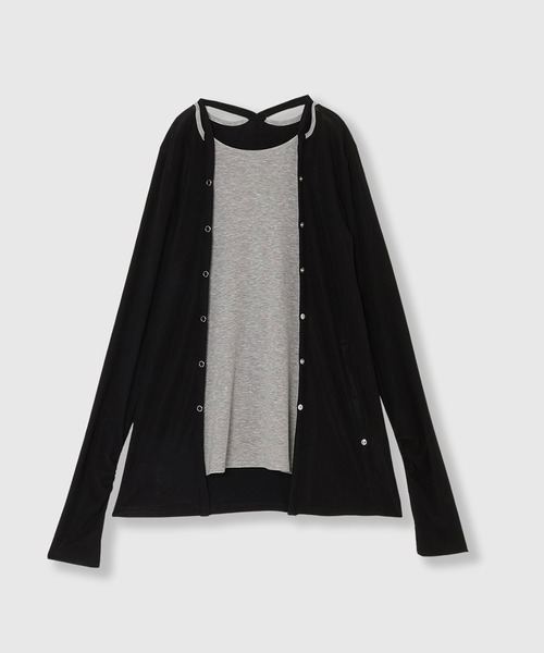 THINGS THAT MATTER(シングス ザット マター)の「MANY WAY LAYERED TOPS / メニーウェイレイヤードトップス(Tシャツ/カットソー・レディース・ブラック/レッド/ボルドー/ネイビー・FREE)」の14枚目の写真