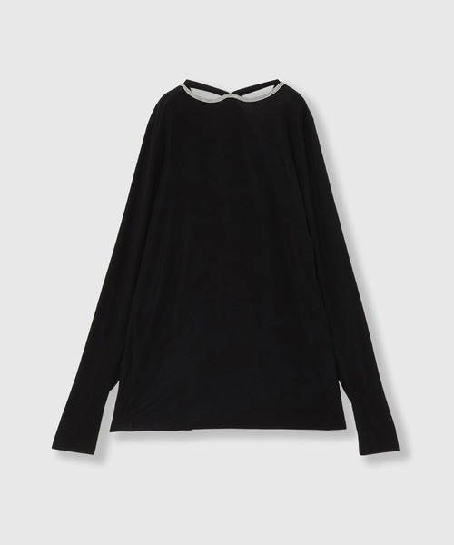 THINGS THAT MATTER(シングス ザット マター)の「MANY WAY LAYERED TOPS / メニーウェイレイヤードトップス(Tシャツ/カットソー・レディース・ブラック/レッド/ボルドー/ネイビー・FREE)」の15枚目の写真
