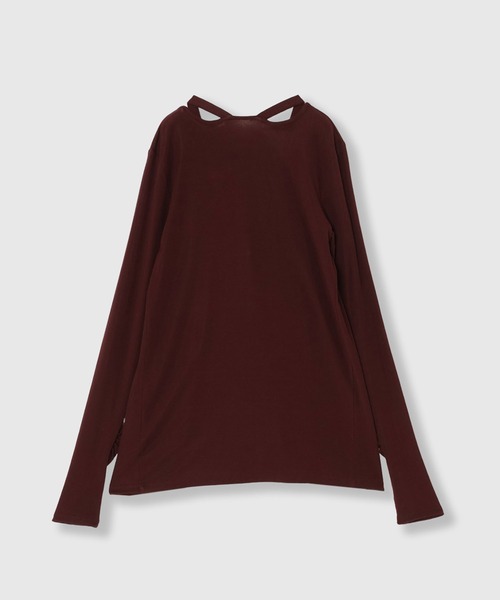 THINGS THAT MATTER(シングス ザット マター)の「MANY WAY LAYERED TOPS / メニーウェイレイヤードトップス(Tシャツ/カットソー・レディース・ブラック/レッド/ボルドー/ネイビー・FREE)」の19枚目の写真