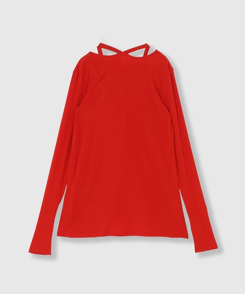 THINGS THAT MATTER(シングス ザット マター)の「MANY WAY LAYERED TOPS / メニーウェイレイヤードトップス(Tシャツ/カットソー・レディース・ブラック/レッド/ボルドー/ネイビー・FREE)」の17枚目の写真