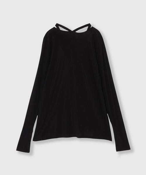 THINGS THAT MATTER(シングス ザット マター)の「MANY WAY LAYERED TOPS / メニーウェイレイヤードトップス(Tシャツ/カットソー・レディース・ブラック/レッド/ボルドー/ネイビー・FREE)」の13枚目の写真