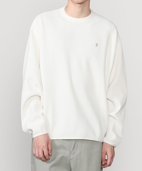 Gymphlex | ワッフル クルーネック長袖プルオーバー MEN（Tシャツ