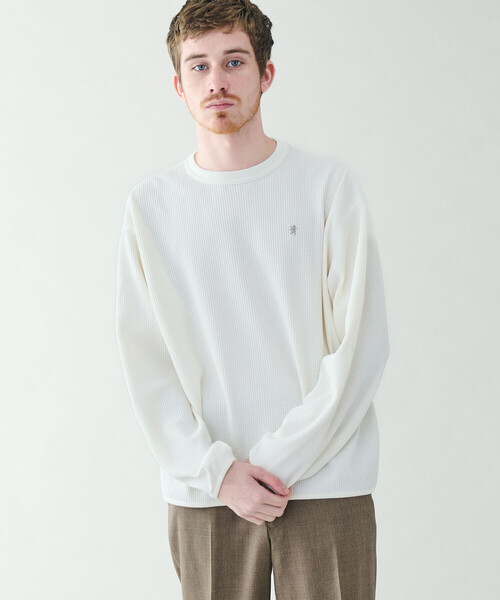 Gymphlex | ワッフル クルーネック長袖プルオーバー MEN（T