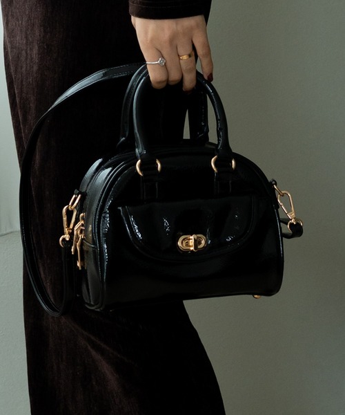 セール】【DEVICE GAL】Night Queen 2way エナメル ハンドバッグ ミニ