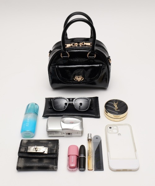 DEVICE(デバイス)の「【DEVICE GAL】Night Queen 2way エナメル ハンドバッグ ミニ ボストン ショルダーバッグ(ボストンバッグ・レディース・ブラック/ボルドー/シルバー・FREE)」の17枚目の写真