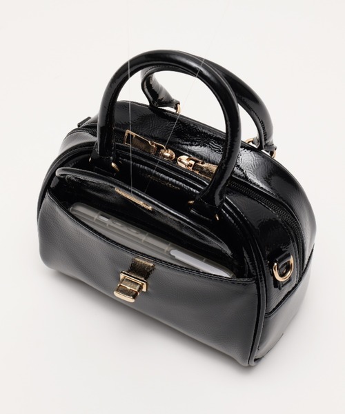 DEVICE(デバイス)の「【DEVICE GAL】Night Queen 2way エナメル ハンドバッグ ミニ ボストン ショルダーバッグ(ボストンバッグ・レディース・ブラック/ボルドー/シルバー・FREE)」の14枚目の写真