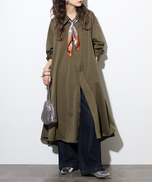 revertical(リバーティカル)の「ロングシャツ(シャツ/ブラウス・メンズ・ブラック/チャコール/カーキ・L/M)」の1枚目の写真