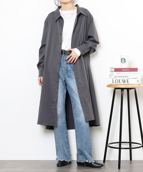 revertical(リバーティカル)の「ロングシャツ(シャツ/ブラウス・メンズ・ブラック/チャコール/カーキ・L/M)」の3枚目の写真