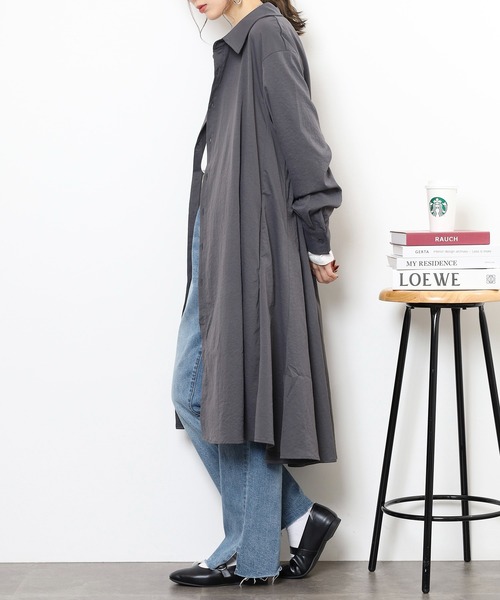 revertical(リバーティカル)の「ロングシャツ(シャツ/ブラウス・メンズ・ブラック/チャコール/カーキ・L/M)」の4枚目の写真