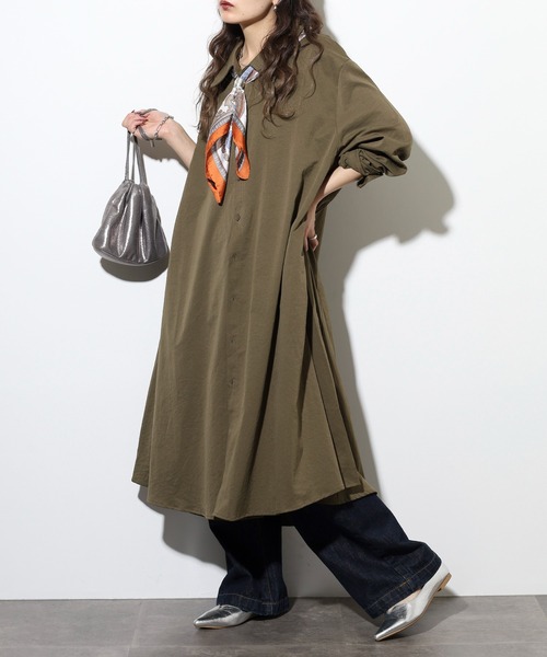 revertical(リバーティカル)の「ロングシャツ(シャツ/ブラウス・メンズ・ブラック/チャコール/カーキ・L/M)」の7枚目の写真