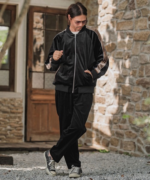 mj11138-ラグランスリーブラインベロアブルゾン（スカジャン）｜CAMBIO