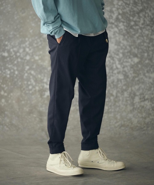 THEOREM(セオレム)の「mp14227- Turn up TR Stripe Tapered Pants ピンストライプテーパードスラックス パンツ(TRM25-P023A)(スラックス・メンズ・ブラック系その他/ネイビー系/グレー系その他・S/M/L/XL)」の3枚目の写真
