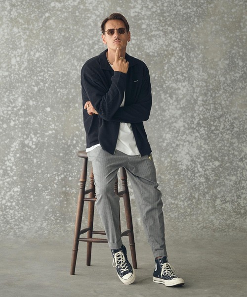 THEOREM(セオレム)の「mp14227- Turn up TR Stripe Tapered Pants ピンストライプテーパードスラックス パンツ(TRM25-P023A)(スラックス・メンズ・ブラック系その他/ネイビー系/グレー系その他・S/M/L/XL)」の7枚目の写真