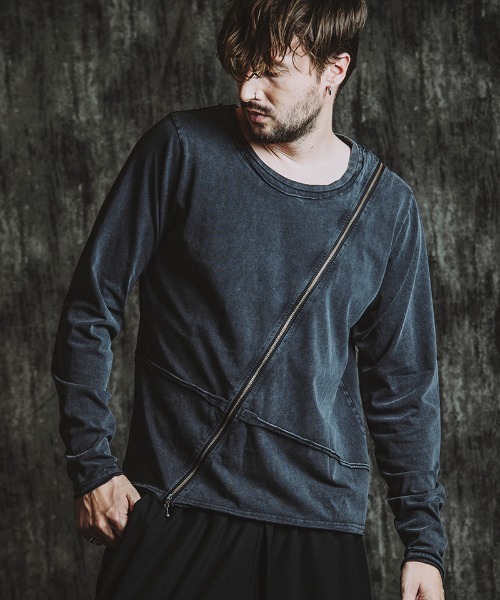 NO ID.(ノーアイディ)の「mlt5436- マルチシームZIP-PO カットソー(857006-331T)(Tシャツ/カットソー・メンズ・グレー/ブラック/ホワイト・1/2)」の3枚目の写真
