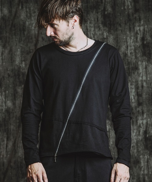 NO ID.(ノーアイディ)の「mlt5436- マルチシームZIP-PO カットソー(857006-331T)(Tシャツ/カットソー・メンズ・グレー/ブラック/ホワイト・1/2)」の7枚目の写真