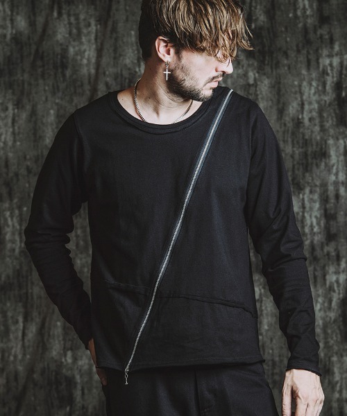 NO ID.(ノーアイディ)の「mlt5436- マルチシームZIP-PO カットソー(857006-331T)(Tシャツ/カットソー・メンズ・グレー/ブラック/ホワイト・1/2)」の8枚目の写真