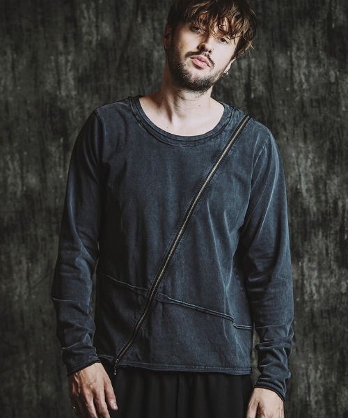 NO ID.(ノーアイディ)の「mlt5436- マルチシームZIP-PO カットソー(857006-331T)(Tシャツ/カットソー・メンズ・グレー/ブラック/ホワイト・1/2)」の10枚目の写真