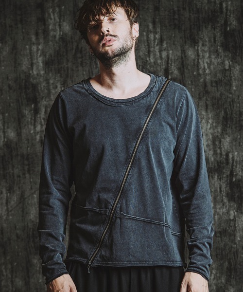 NO ID.(ノーアイディ)の「mlt5436- マルチシームZIP-PO カットソー(857006-331T)(Tシャツ/カットソー・メンズ・グレー/ブラック/ホワイト・1/2)」の11枚目の写真