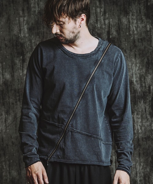 NO ID.(ノーアイディ)の「mlt5436- マルチシームZIP-PO カットソー(857006-331T)(Tシャツ/カットソー・メンズ・グレー/ブラック/ホワイト・1/2)」の12枚目の写真