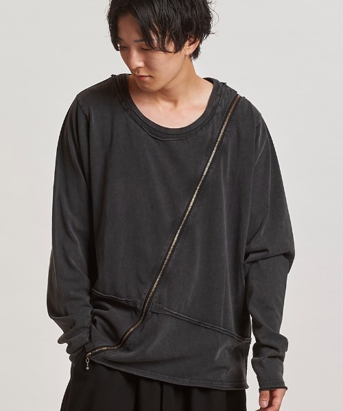 NO ID.(ノーアイディ)の「mlt5436- マルチシームZIP-PO カットソー(857006-331T)(Tシャツ/カットソー・メンズ・グレー/ブラック/ホワイト・1/2)」の17枚目の写真