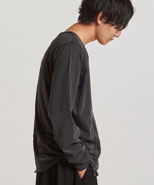 NO ID.(ノーアイディ)の「mlt5436- マルチシームZIP-PO カットソー(857006-331T)(Tシャツ/カットソー・メンズ・グレー/ブラック/ホワイト・1/2)」の18枚目の写真