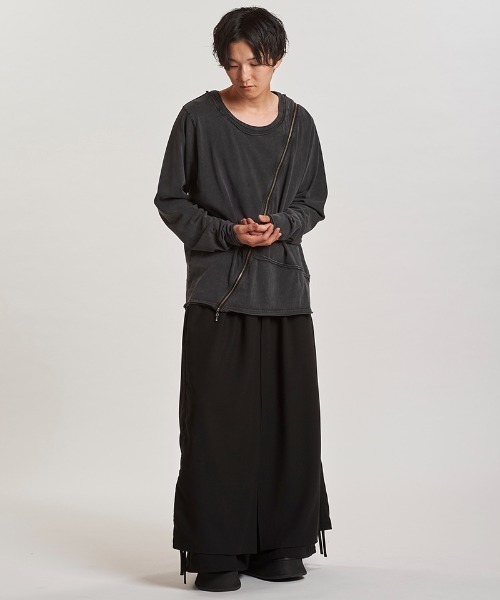 NO ID.(ノーアイディ)の「mlt5436- マルチシームZIP-PO カットソー(857006-331T)(Tシャツ/カットソー・メンズ・グレー/ブラック/ホワイト・1/2)」の19枚目の写真